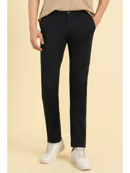 Allen Solly - Men Black Ultra Slim Fit Textured Casual Trousers