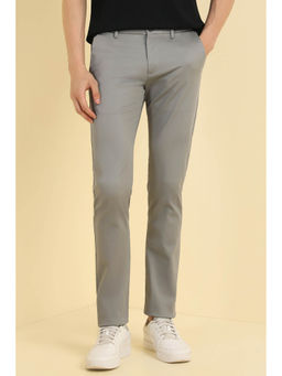 Allen Solly - Men Grey Ultra Slim Fit Textured Casual Trousers