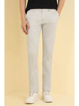 Allen Solly - Men Grey Ultra Slim Fit Textured Casual Trousers