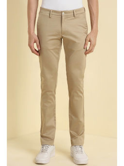 Allen Solly - Men Beige Slim Fit Solid Casual Trousers