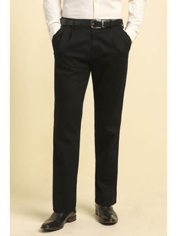 Allen Solly - Men Black Regular Fit Solid Formal Trousers