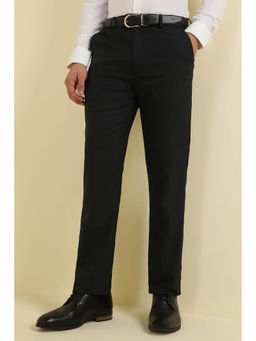 Allen Solly - Men Black Slim Fit Textured Formal Trousers