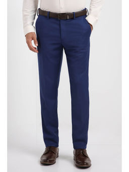 Allen Solly - Men Blue Slim Fit Solid Formal Trousers