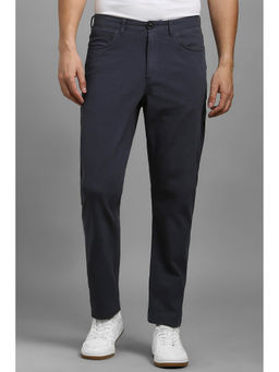 Louis Philippe - Men Grey Regular Fit Solid Flat Front Casual Trousers