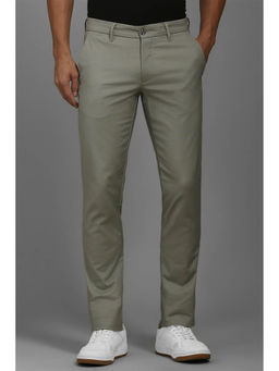 Louis Philippe - Men Grey Slim Tapered Fit Flat Front Casual Trousers