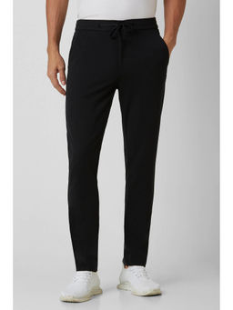 Van Heusen - Men Black Solid Slim Fit Trousers