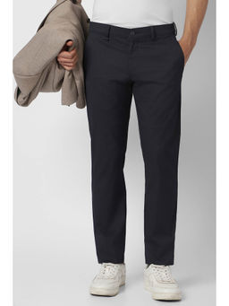 Van Heusen - Men Grey Dots Slim-Fit Trousers