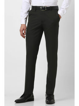 Van Heusen - Men Olive Solid Slim Fit Trousers