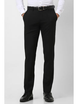 Van Heusen - Men Black Solid Ultra Slim Fit Trousers