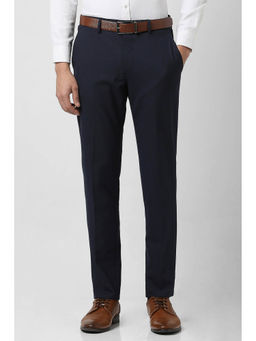 Van Heusen - Men Navy Blue Ultra Slim Fit Trousers