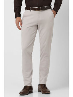 Van Heusen - Men Grey Solid Ultra Slim Fit Trousers