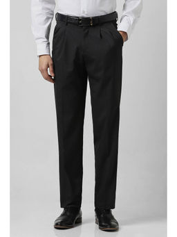 Van Heusen - Men Grey Textured Regular Fit Trousers