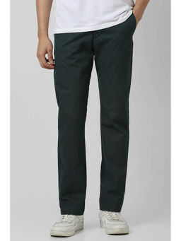 Van Heusen - Men Green Check Regular Fit Trousers