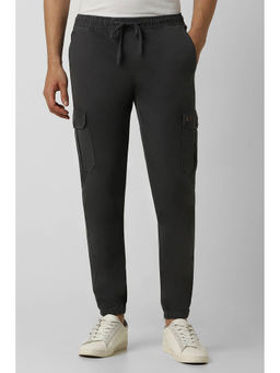 Van Heusen - Men Grey Solid Crop Fit Trousers
