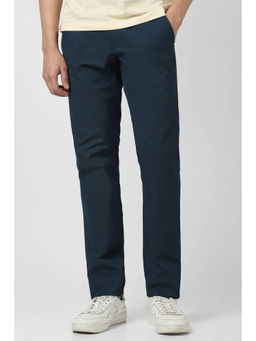 Van Heusen - Men Blue Check Slim Fit Trousers