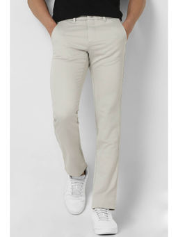 Van Heusen - Men Grey Solid Slim Fit Trousers