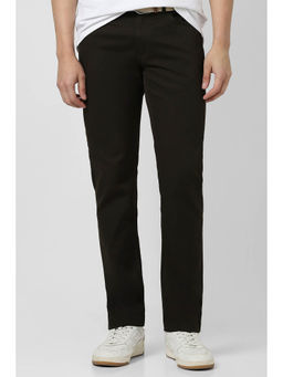 Van Heusen - Men Green Solid Slim Fit Trousers