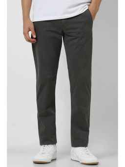 Van Heusen - Men Grey Solid Slim Fit Trousers