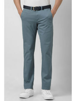 Van Heusen - Men Blue Solid Slim Fit Trousers