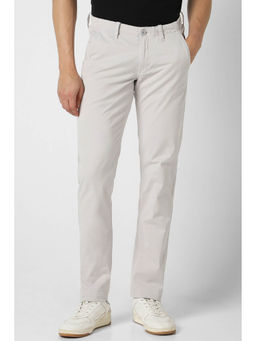 Van Heusen - Men Grey Solid Slim Fit Trousers