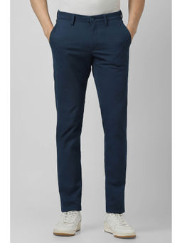 Van Heusen - Men Blue Check Slim Fit Trousers