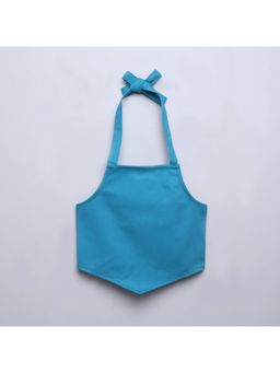 Taffy - Solid Sleeveless Halter Neck Back Tie Up Crop Top - Teal