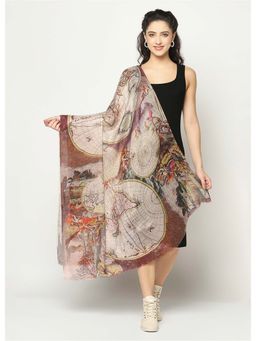 La Vastraa - Multicolour Map Printed Soft Stole Scarf