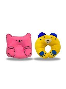 Chinmay Kids - Newborn Baby Neck Support Pink and Yellow Pillows for Head Shaping (Pack of 2)