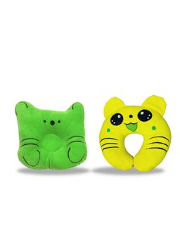Chinmay Kids - Newborn Baby Neck Support Yellow and Green Pillows for Head Shaping (Pack of 2)