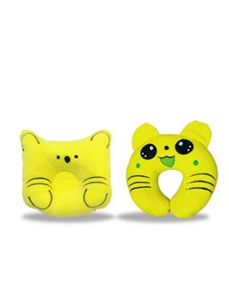 Chinmay Kids - Newborn Baby Neck Support Yellow Pillows for Head Shaping & Nursing (Pack of 2)