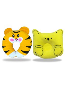 Chinmay Kids - Yellow Newborn Baby Neck Support Pillows for Head Shaping & Nursing (Pack of 2)