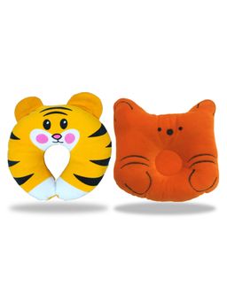 Chinmay Kids - Yellow and Orange Infant Neck Support Pillows for Head Shaping & Nursing (Pack of 2)