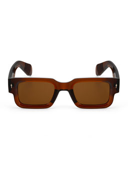 Stood - Brown Rectangle Uv Coating Full Rim Sunglass-Sg-Std0014-C5
