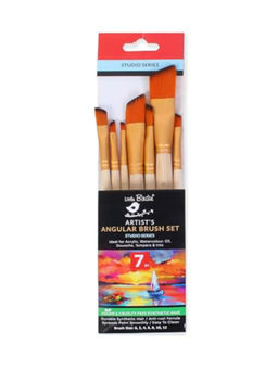 Little Birdie - Angular Brush Synthetic Hair Size - 0, 2, 4, 6, 8, 10, 12 Set Of 7