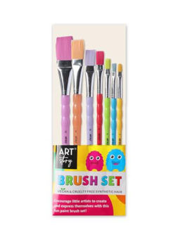 Little Birdie - Kids Brush Flat Synthetic Hair Size - 1, 2, 4, 6, 8, 10, 12 Set Of 7