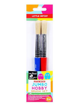 Little Birdie - Jumbo Hobby Brush Synthetic Hair Red And Aqua Set Of 2