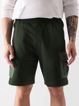 The Souled Store - Original Dark Olive Men Utility Shorts