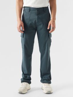 The Souled Store - Original Solids: Dark Slate Men Cargo Pants