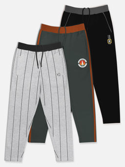 HELLCAT - Trendy Black & Dark Grey & Grey Solid Trackpants (Set of 3)