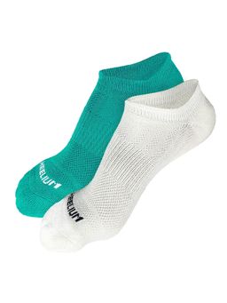 Heelium - Bamboo Zero Ankle Socks for Men - Odour Free - 2 Pairs - Teal - White