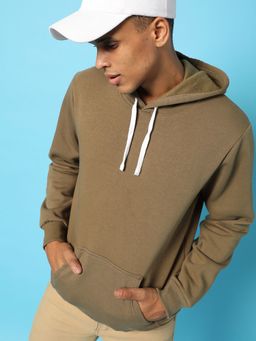 Campus Sutra - Solid Stylish Full Sleeve Hooded Sweatshirt
