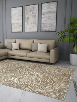 Welspun - Anti Skid Light Brown 400 Gsm Area Rugs 122X183Cm