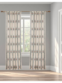 Fabindia - Multi Cotton Hand Block Printed Palampur Curtain 7 Feet | 1 Pc