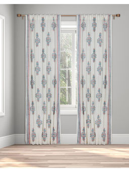 Fabindia - Multi Cotton Hand Block Printed Palampur Curtain 7 Feet | 1 Pc