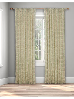 Fabindia - Green Cotton Hand Block Printed Paro Curtain 5 Feet | 1 Pc