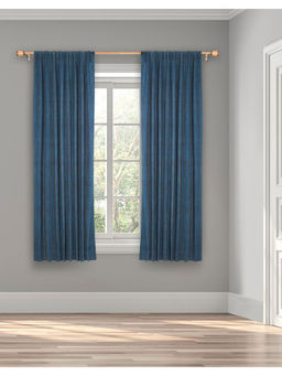 Fabindia - Blue Cotton Hand Woven Curtain 9 Feet | 1 Pc