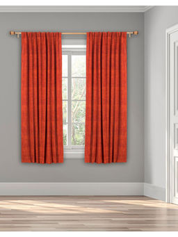 Fabindia - Red Cotton Hand Woven Curtain 7 Feet | 1 Pc