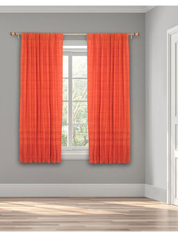 Fabindia - Red Cotton Hand Woven Curtain 9 Feet | 1 Pc