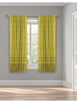 Fabindia - Green Cotton Hand Woven Curtain 9 Feet | 1 Pc
