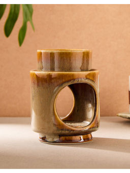 Fabindia - Brown Ceramic Glazed Sughandh Burner Set Of 2